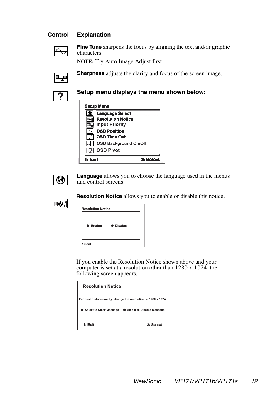 VIEWSONIC VP171 User Manual | Page 13 / 22