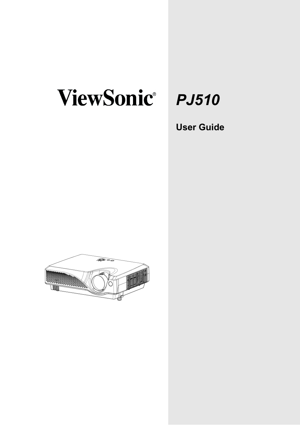 VIEWSONIC PJ510 User Manual | 49 pages