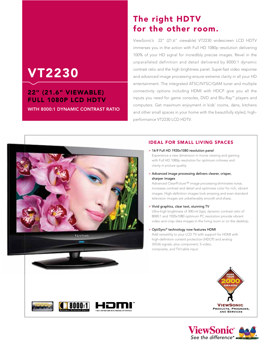 VIEWSONIC VT2230 User Manual | 2 pages