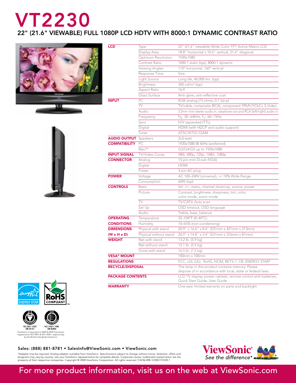 Vt2230 | VIEWSONIC VT2230 User Manual | Page 2 / 2