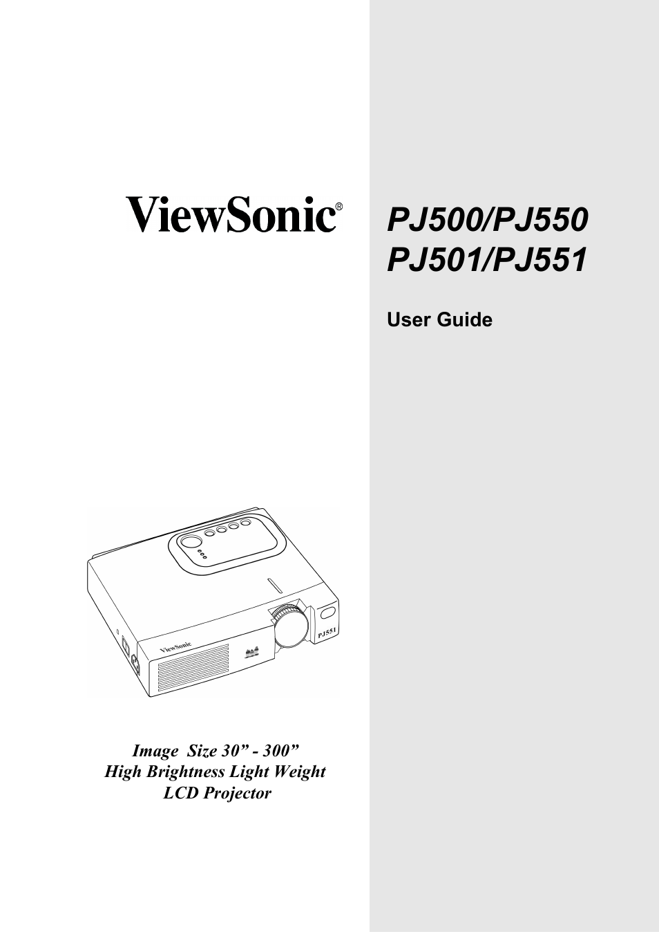 VIEWSONIC PJ500 User Manual | 32 pages