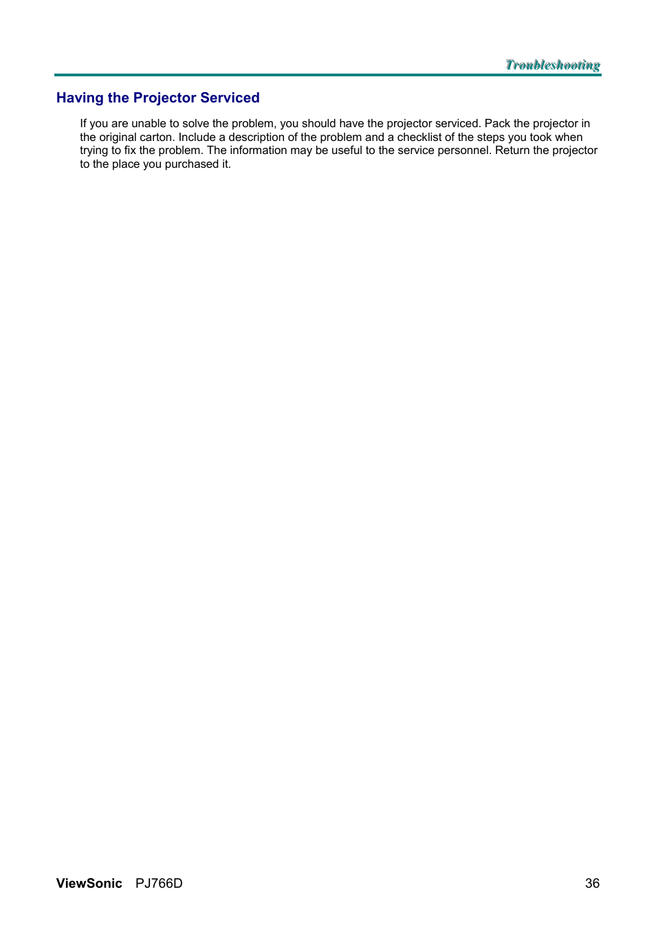 VIEWSONIC PJ766D-1 User Manual | Page 42 / 50