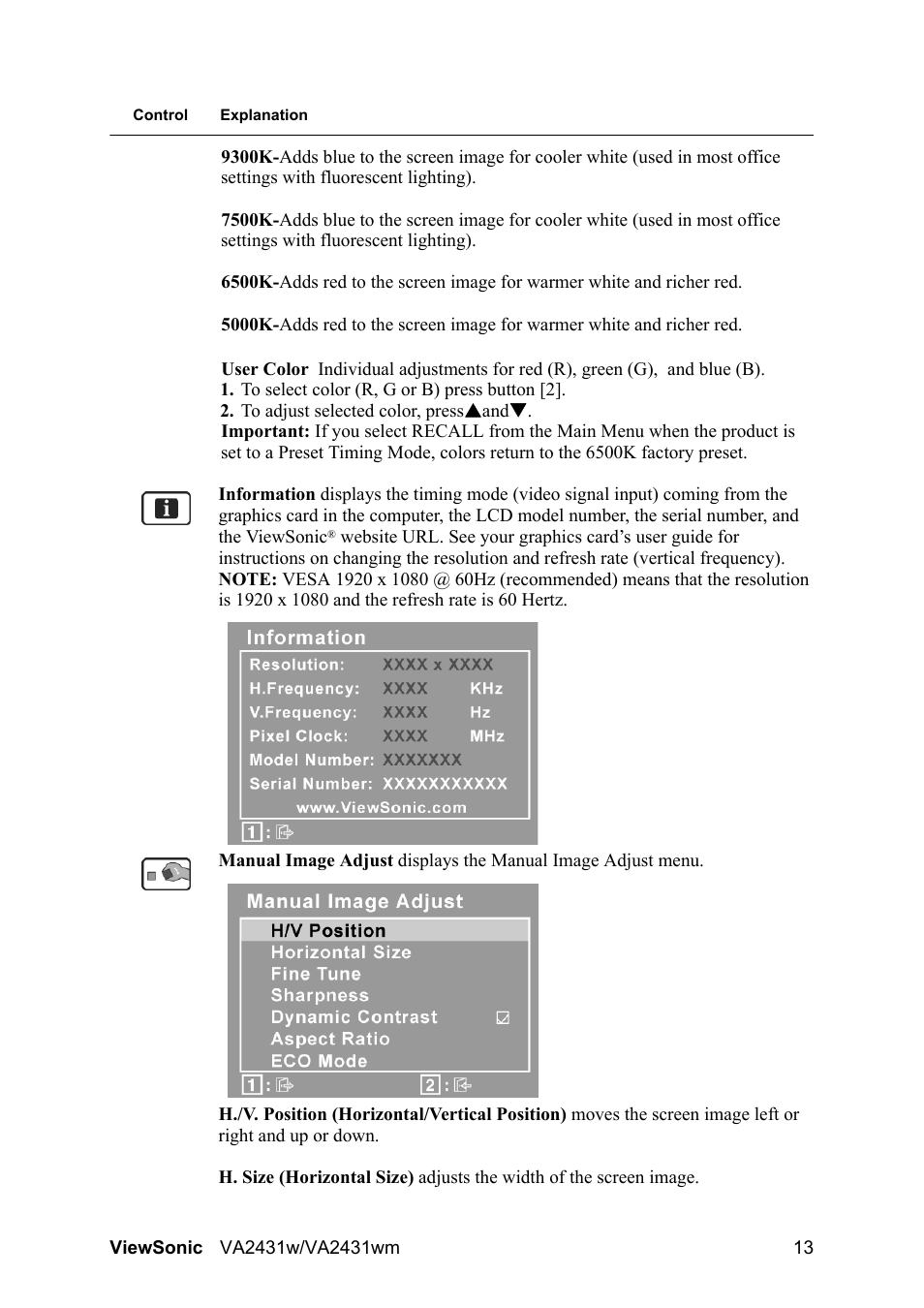 VIEWSONIC VS12996 User Manual | Page 16 / 26