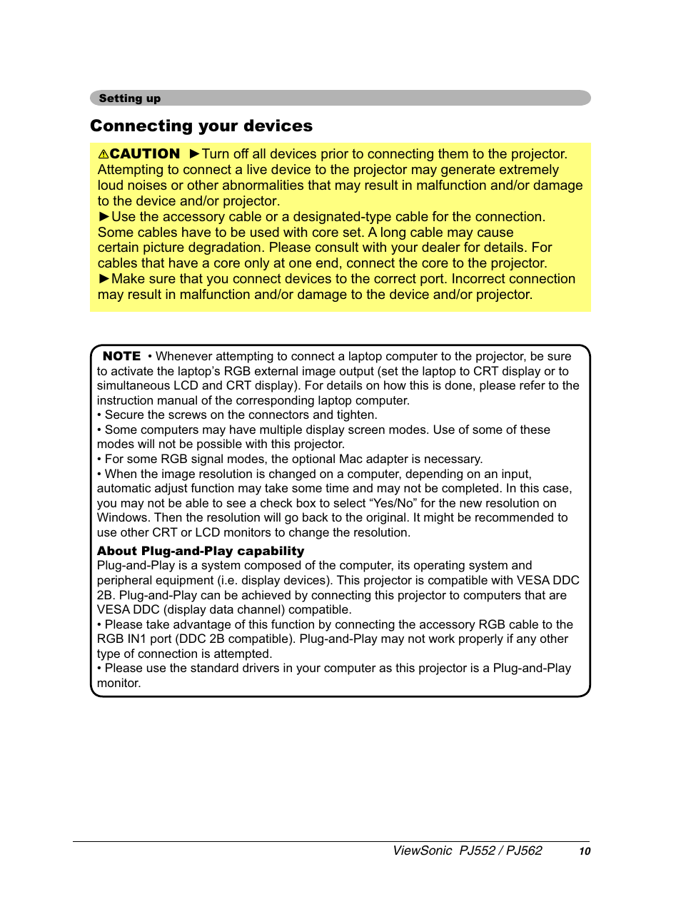 Rqqhfwlqj\rxughylfhv | VIEWSONIC PJ552 User Manual | Page 14 / 56