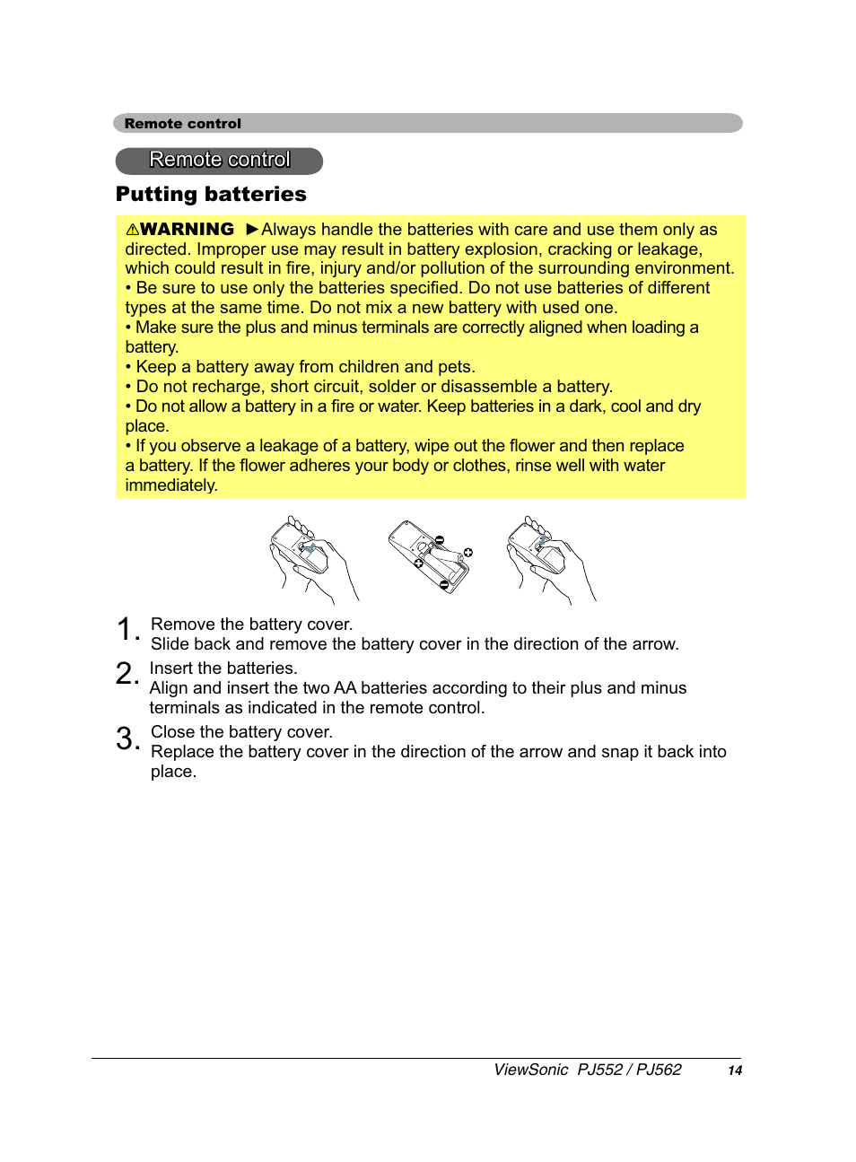 VIEWSONIC PJ552 User Manual | Page 18 / 56