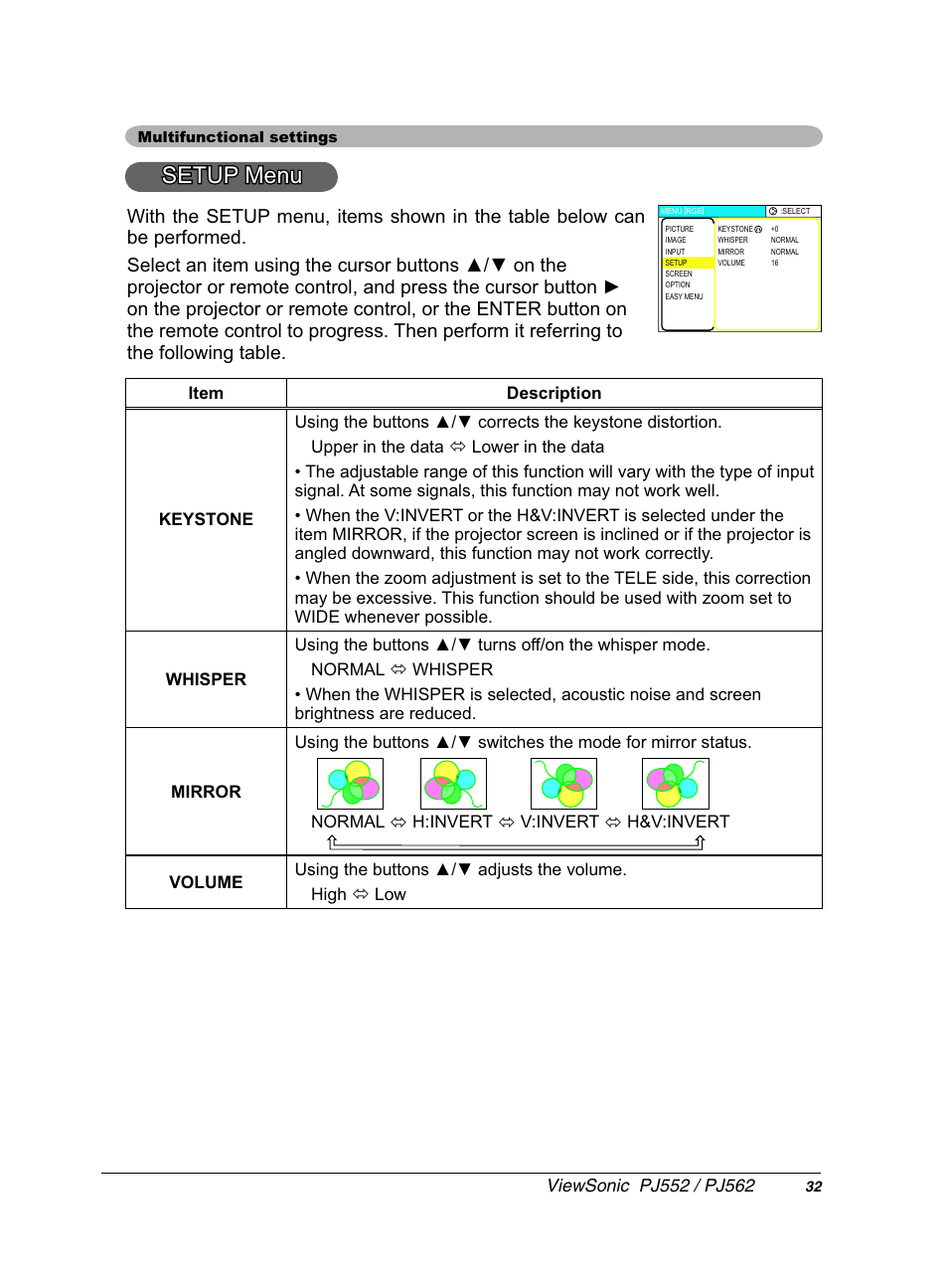 VIEWSONIC PJ552 User Manual | Page 36 / 56