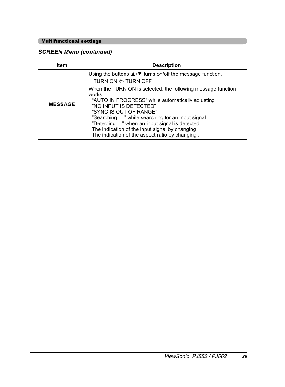 VIEWSONIC PJ552 User Manual | Page 39 / 56
