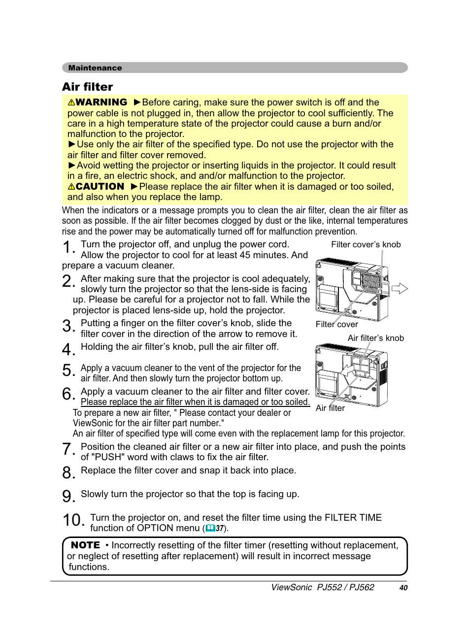 VIEWSONIC PJ552 User Manual | Page 44 / 56