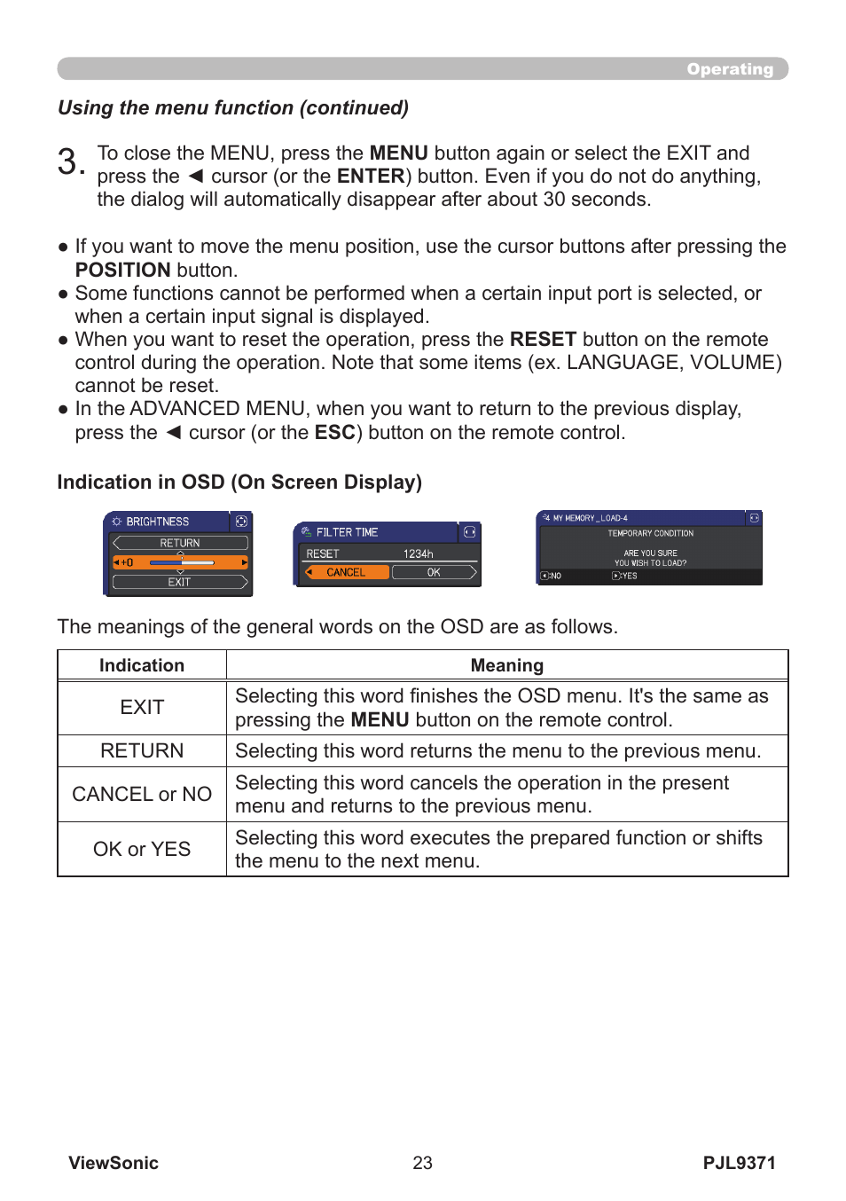 VIEWSONIC XGA LCD PROJECTOR pjl9371 User Manual | Page 28 / 89