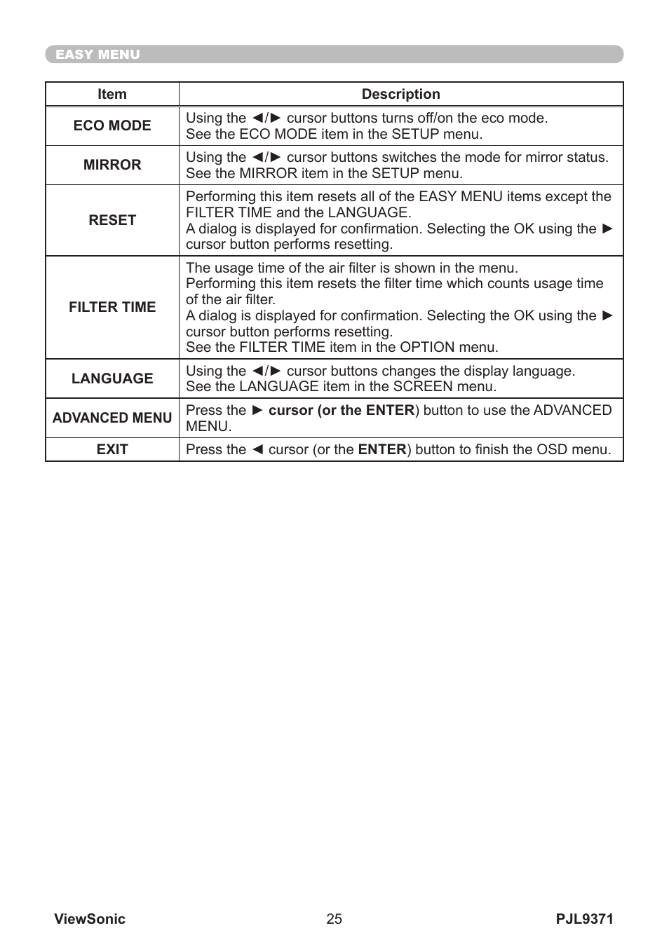 VIEWSONIC XGA LCD PROJECTOR pjl9371 User Manual | Page 30 / 89