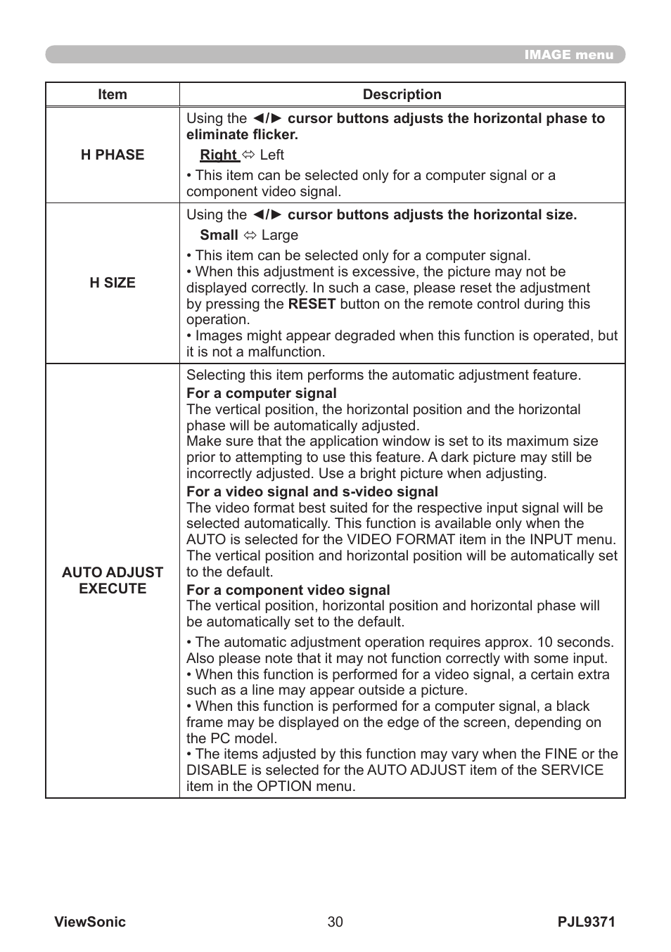 VIEWSONIC XGA LCD PROJECTOR pjl9371 User Manual | Page 35 / 89