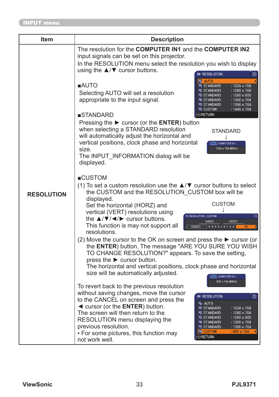 VIEWSONIC XGA LCD PROJECTOR pjl9371 User Manual | Page 38 / 89