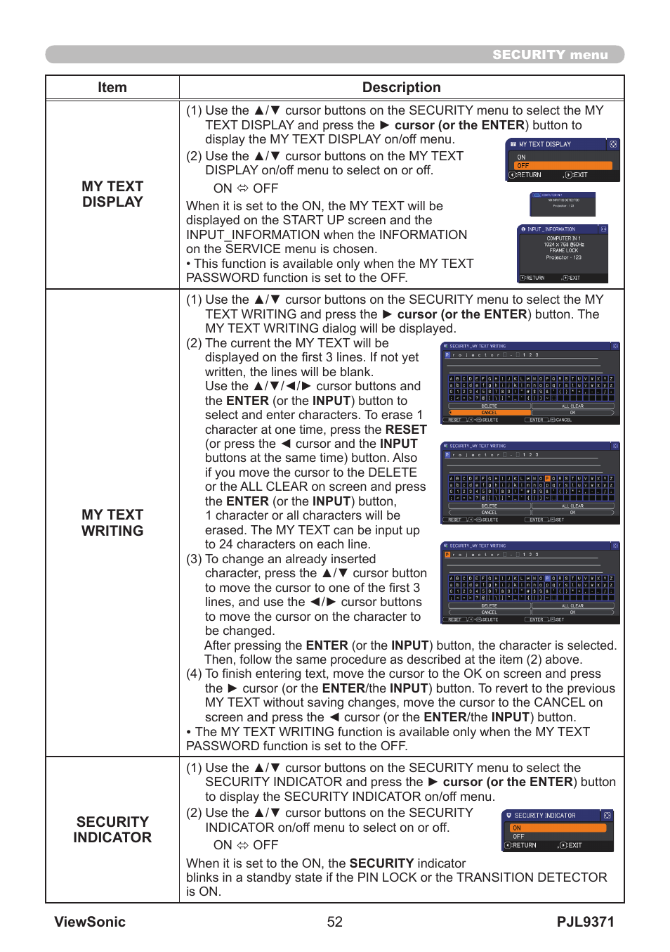 VIEWSONIC XGA LCD PROJECTOR pjl9371 User Manual | Page 57 / 89