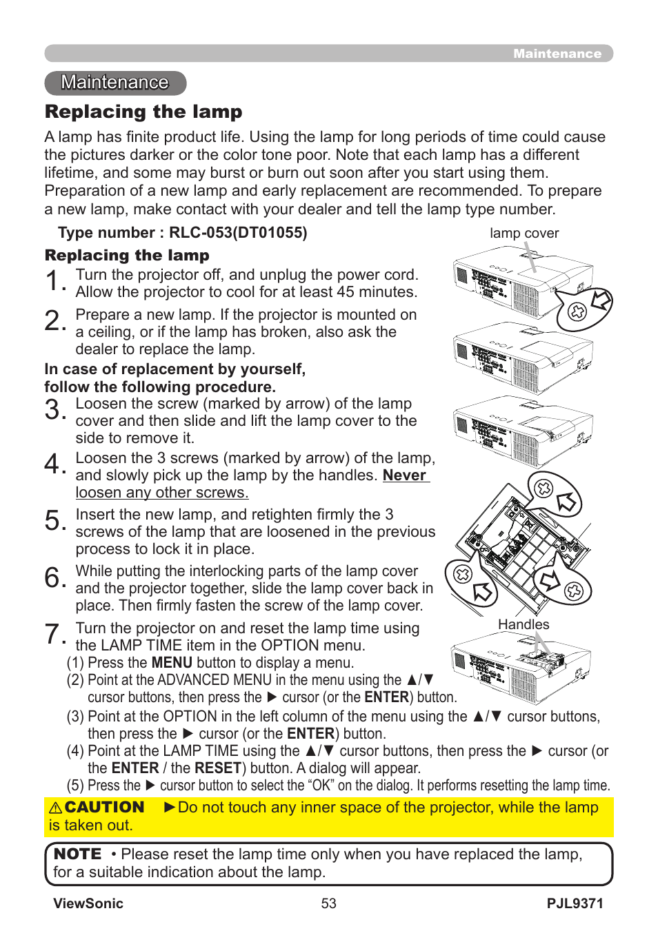 VIEWSONIC XGA LCD PROJECTOR pjl9371 User Manual | Page 58 / 89