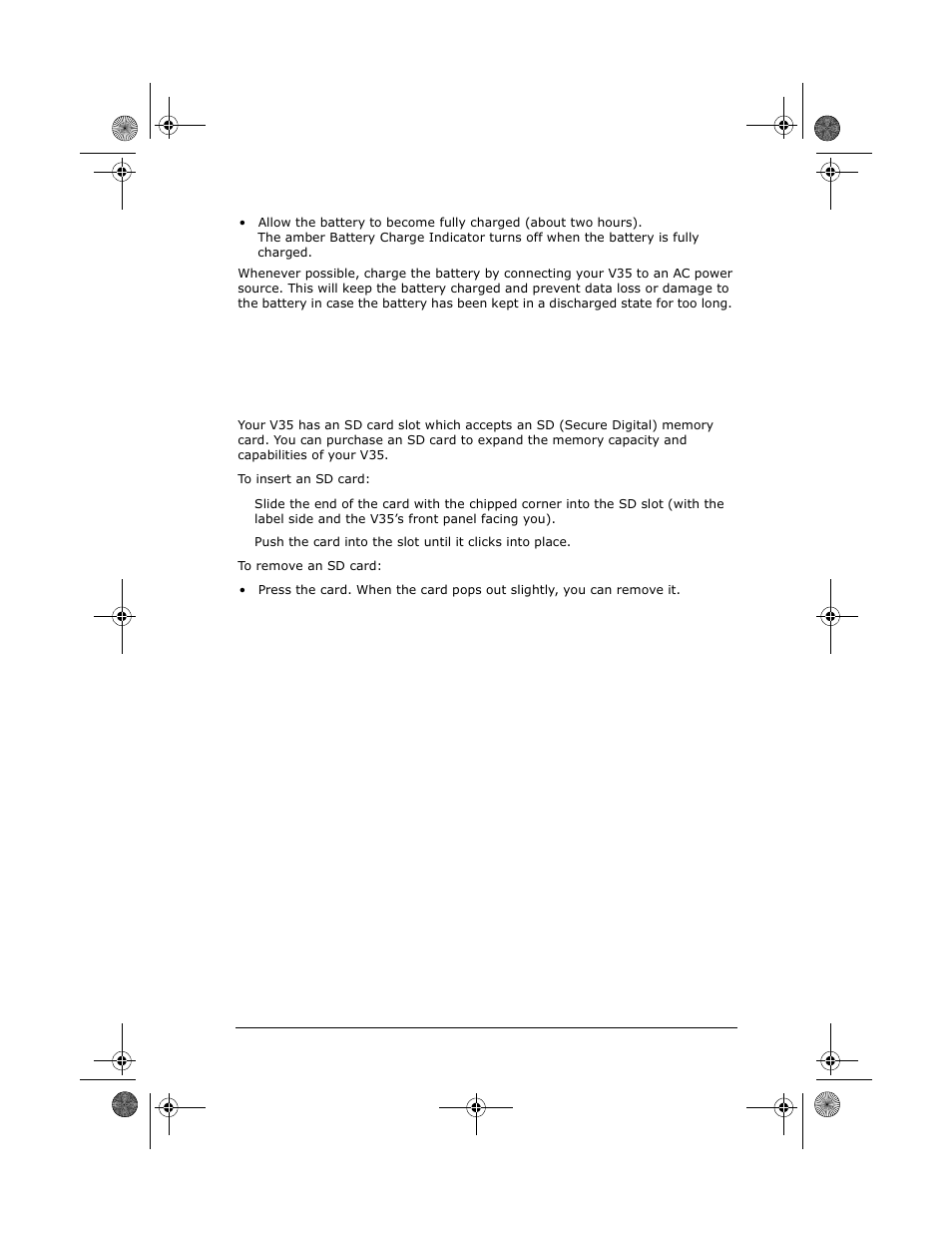 Expanding the memory capacity, Using an sd card (optional) | VIEWSONIC V35 User Manual | Page 21 / 92