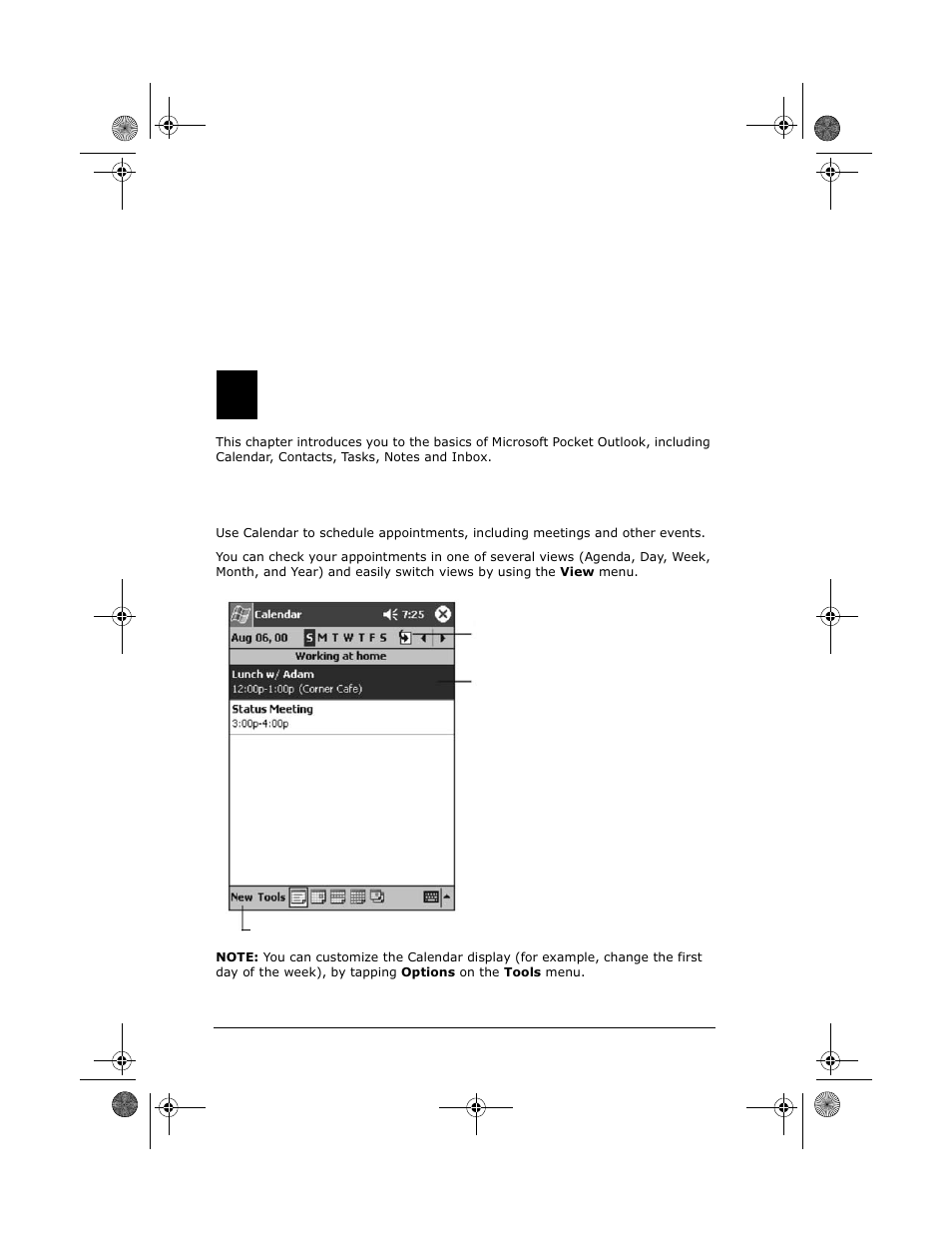 Pocket outlook, Scheduling appointments/meetings, 5pocket outlook | VIEWSONIC V35 User Manual | Page 50 / 92