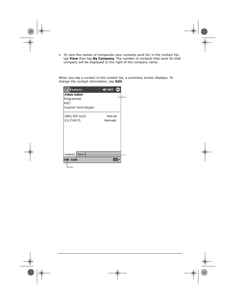 Using the summary screen | VIEWSONIC V35 User Manual | Page 55 / 92