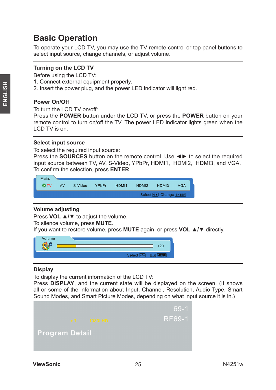 Basic operation | VIEWSONIC VS11502-1M User Manual | Page 27 / 41