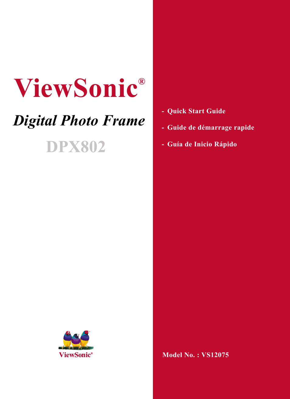 VIEWSONIC VS12075 User Manual | 17 pages