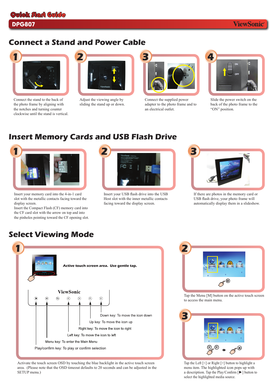 VIEWSONIC DPG807 User Manual | 4 pages