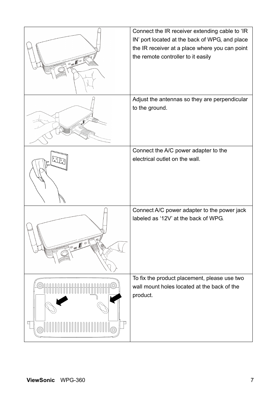 VIEWSONIC WPG-360 User Manual | Page 14 / 54