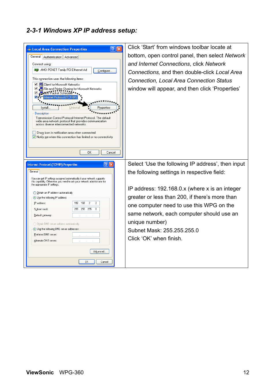 VIEWSONIC WPG-360 User Manual | Page 19 / 54