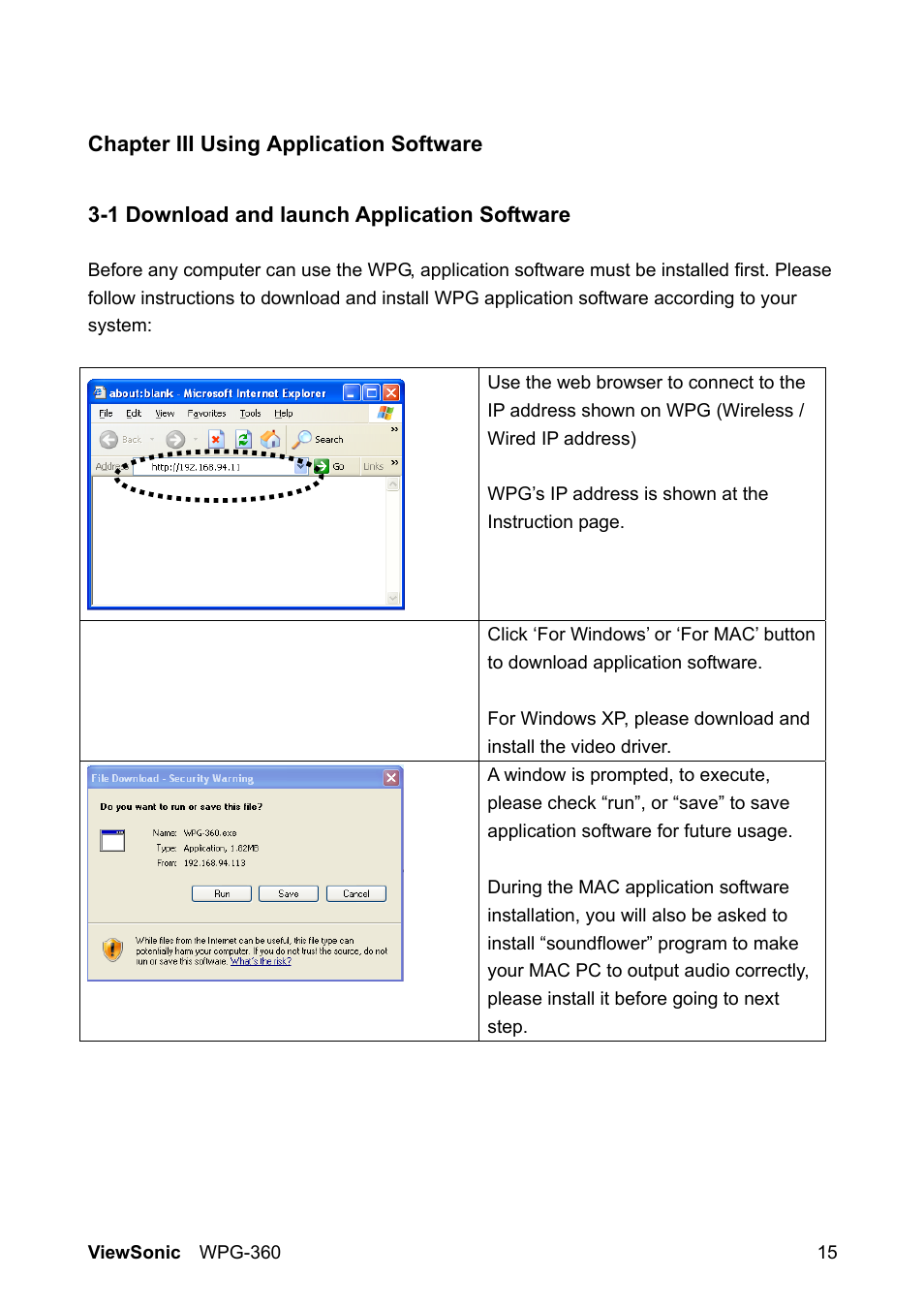 VIEWSONIC WPG-360 User Manual | Page 22 / 54