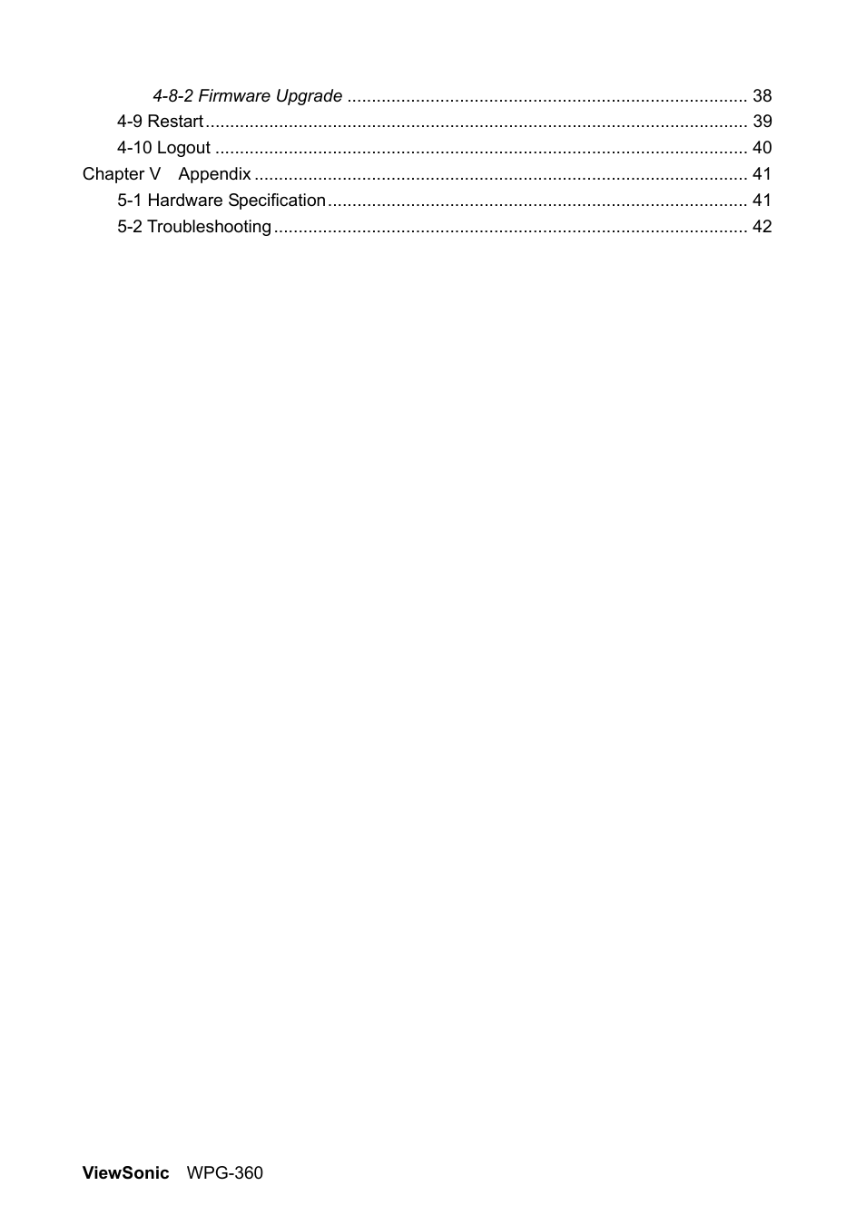 VIEWSONIC WPG-360 User Manual | Page 7 / 54