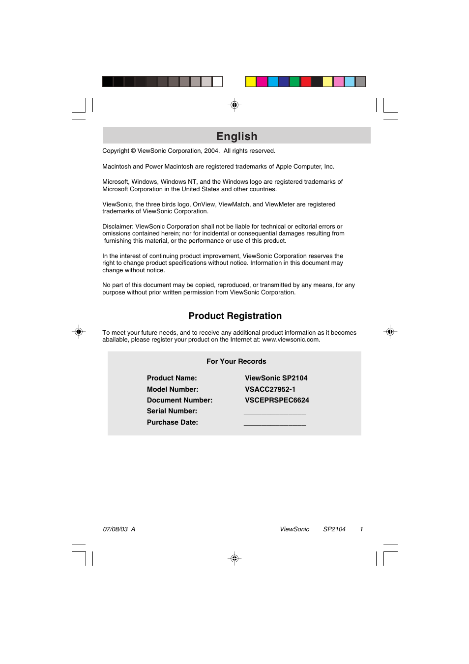 VIEWSONIC VSACC27952-1 User Manual | 7 pages