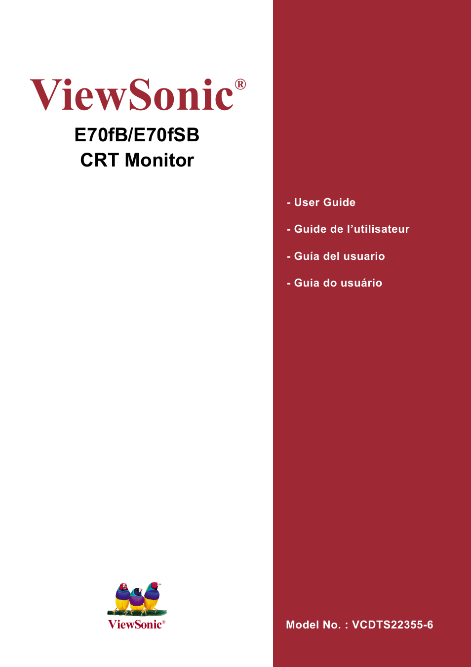 VIEWSONIC E70fb User Manual | 17 pages