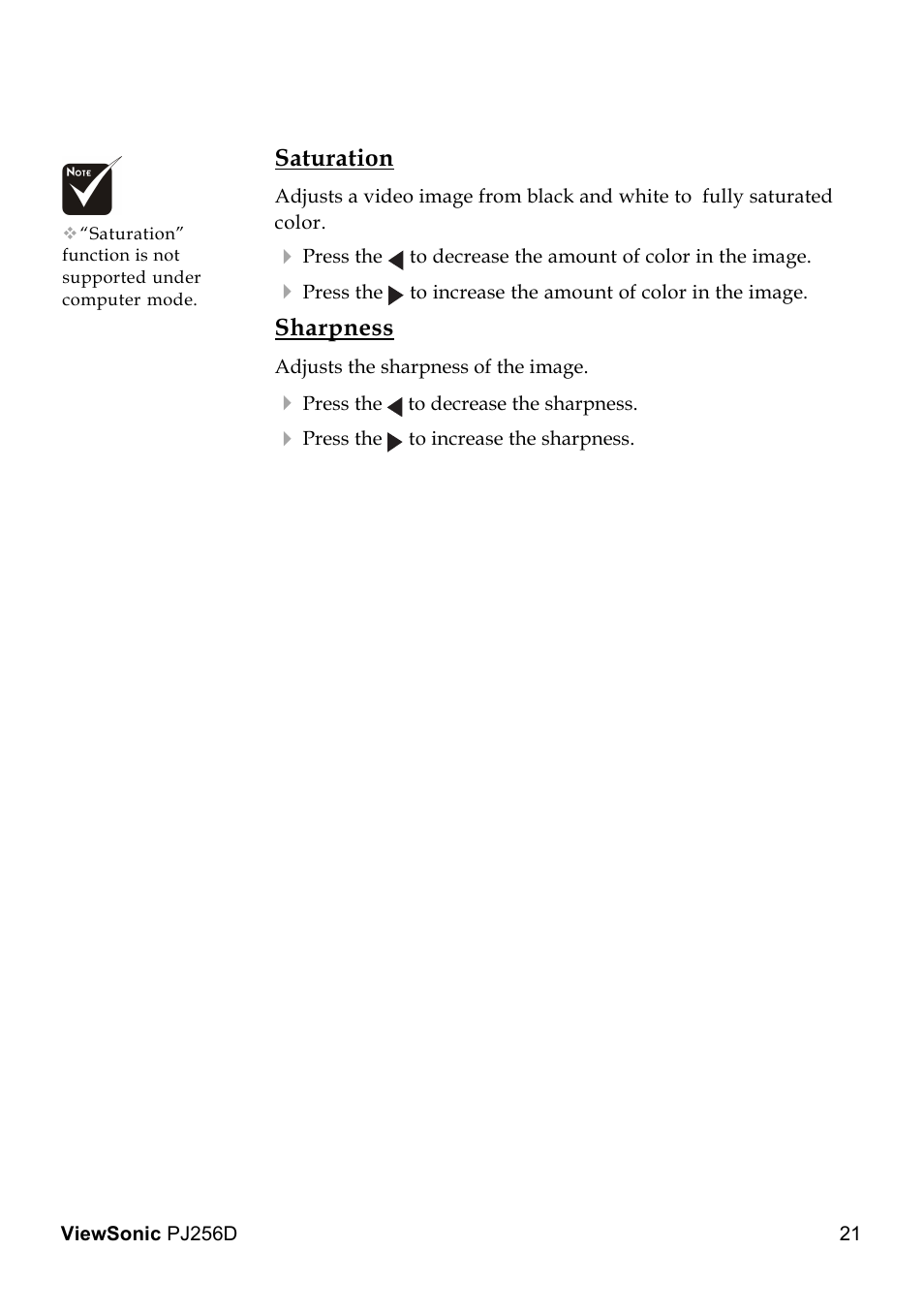 VIEWSONIC PJ256D User Manual | Page 25 / 38