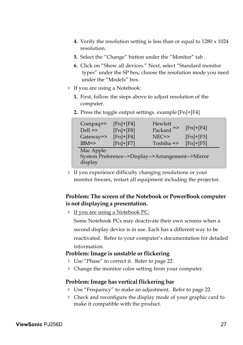 VIEWSONIC PJ256D User Manual | Page 31 / 38