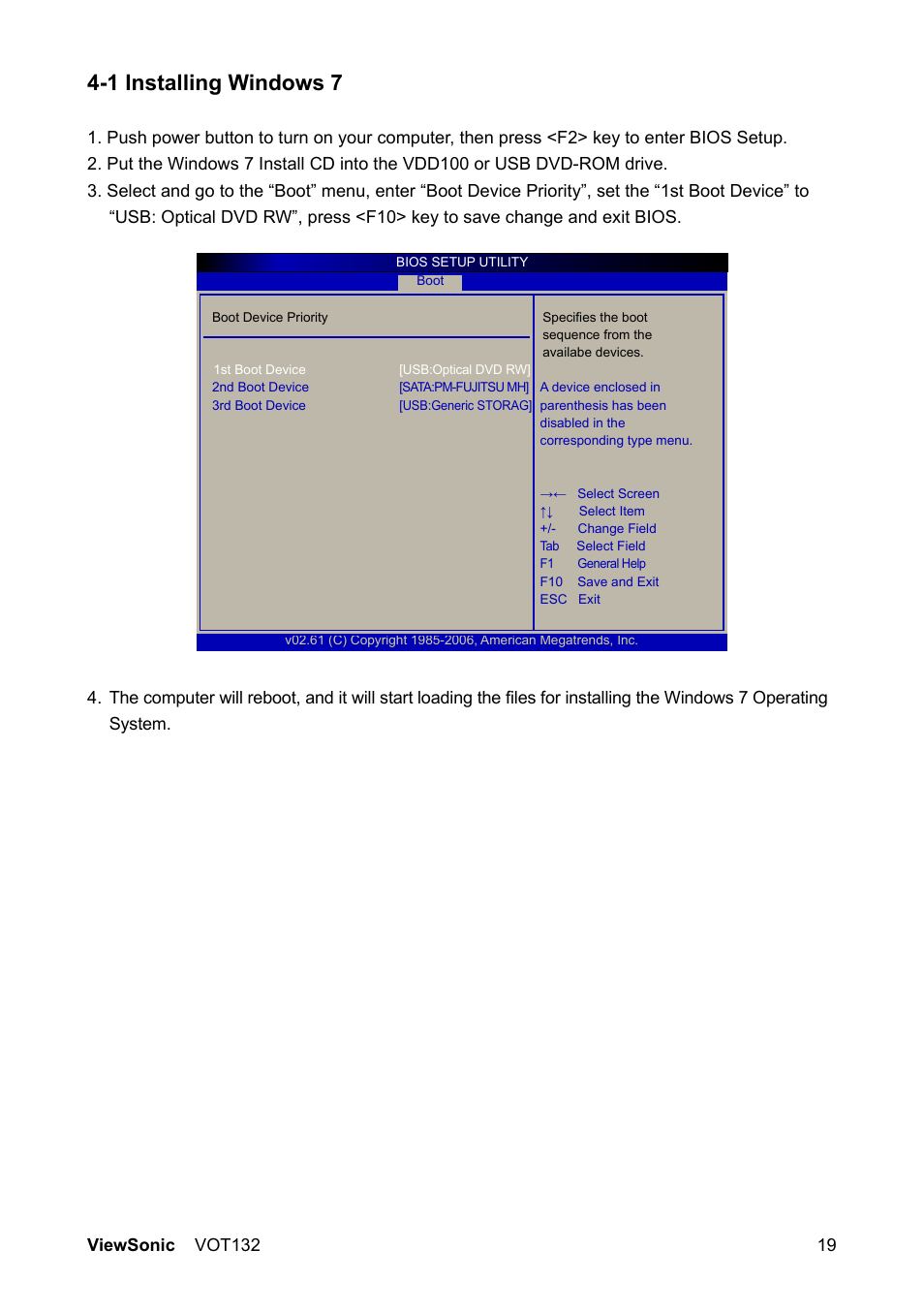 1 installing windows 7 | VIEWSONIC VS12933 User Manual | Page 26 / 35