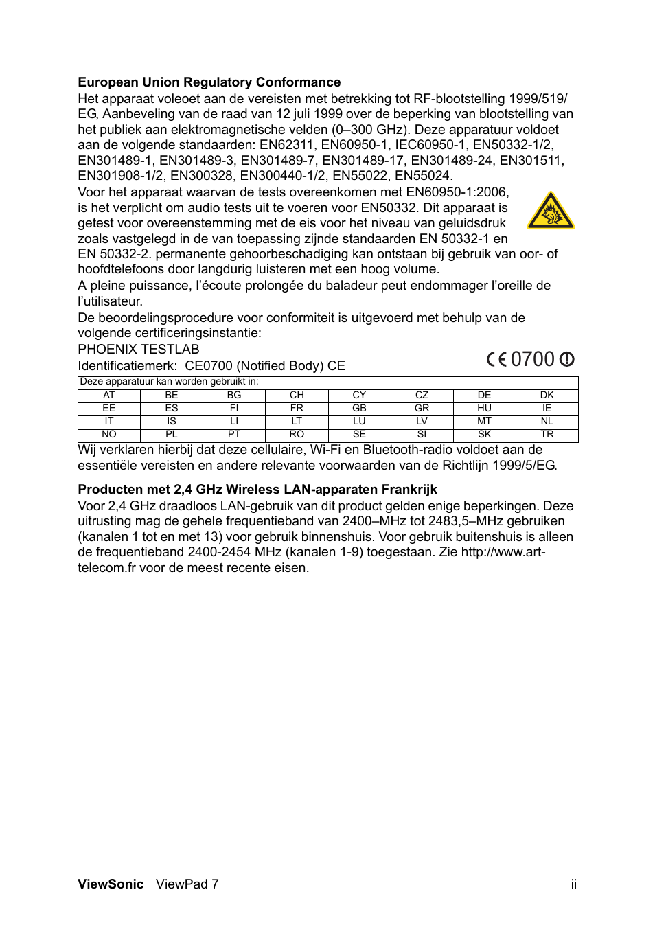 VIEWSONIC ViewPad 7 VS13761 User Manual | Page 3 / 69