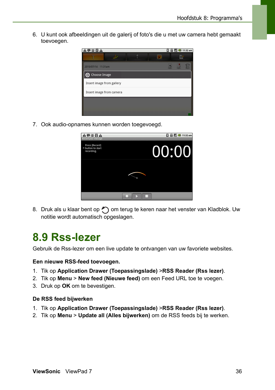9 rss-lezer | VIEWSONIC ViewPad 7 VS13761 User Manual | Page 47 / 69