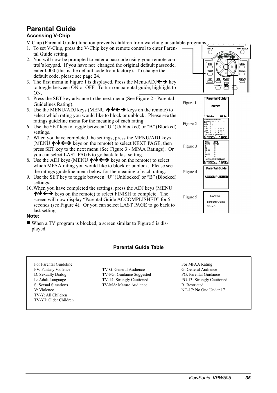 Parental guide | VIEWSONIC VPW505 User Manual | Page 37 / 46