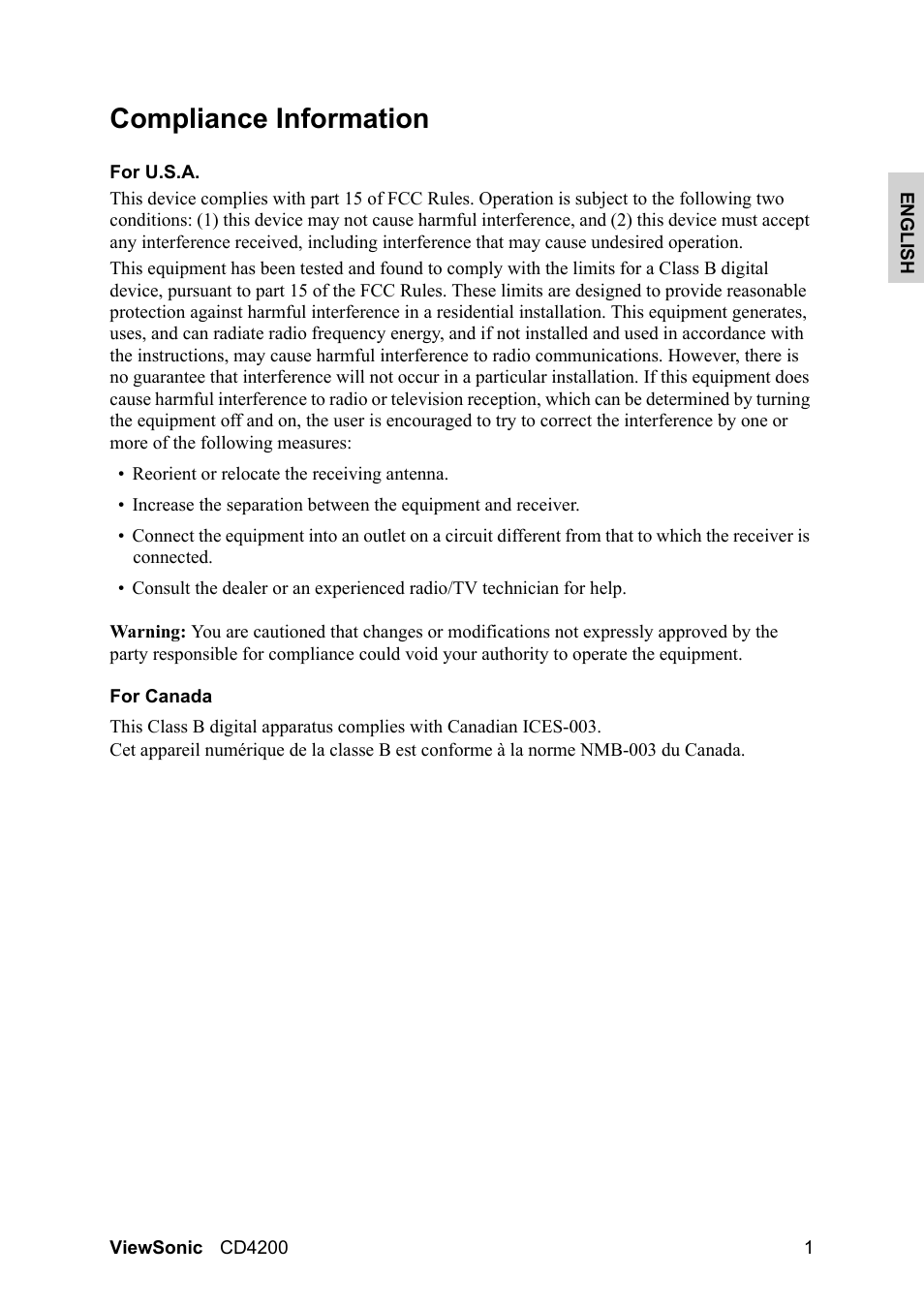 Compliance information | VIEWSONIC VS11778 User Manual | Page 8 / 149