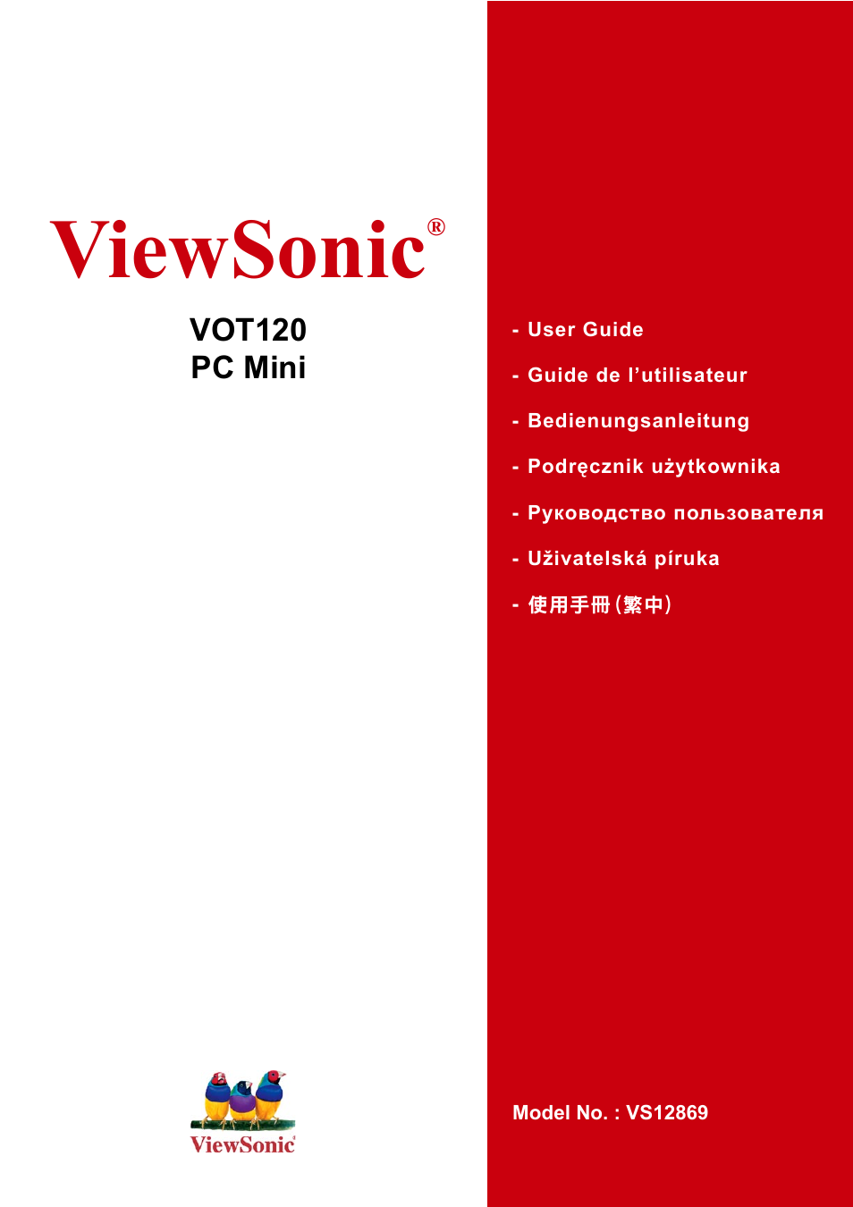 VIEWSONIC VOT120 PC Mini VS12869 User Manual | 38 pages
