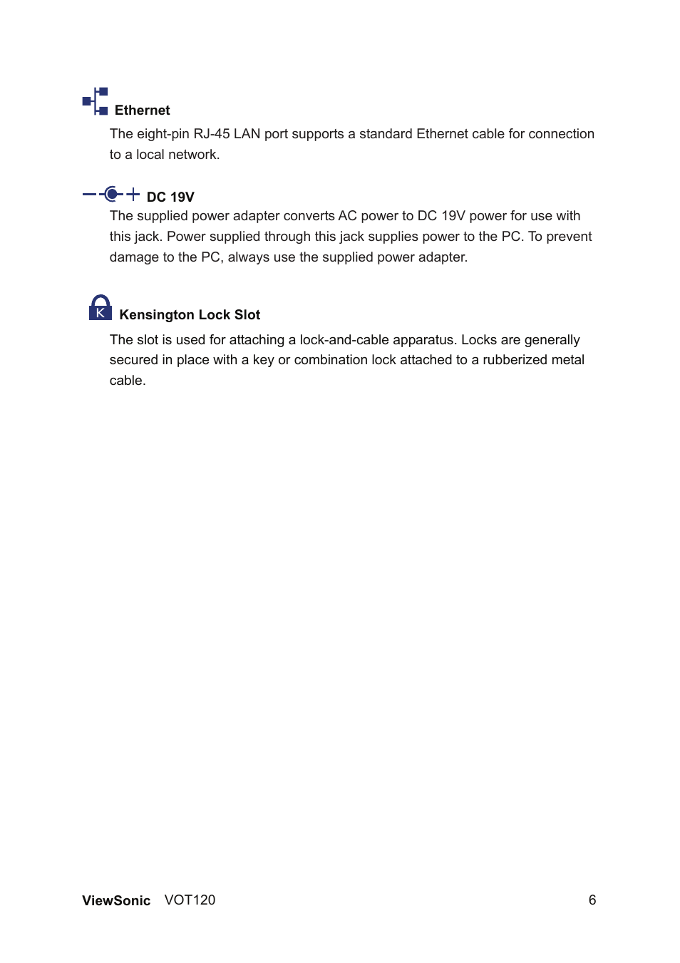 VIEWSONIC VOT120 PC Mini VS12869 User Manual | Page 14 / 38