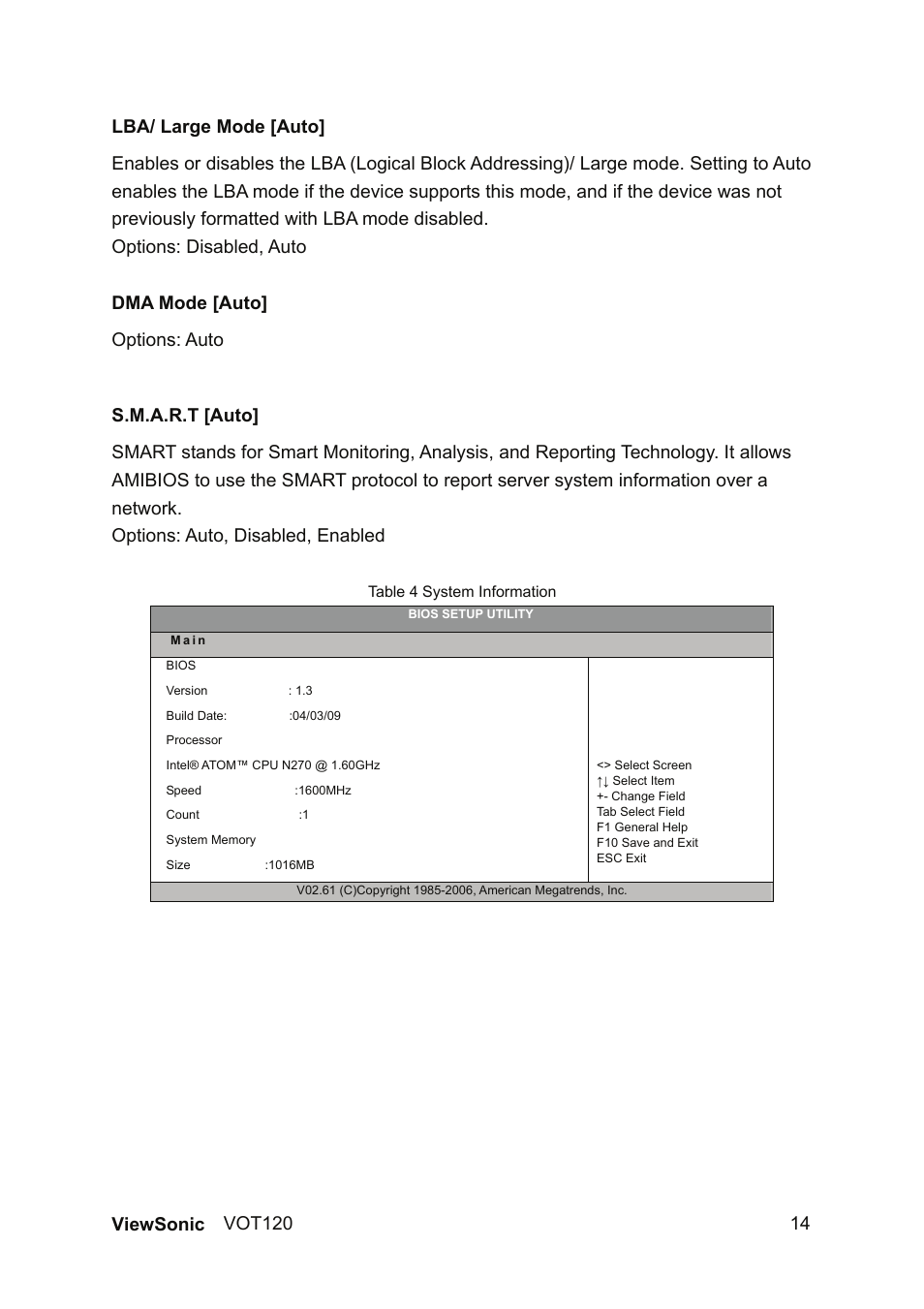 VIEWSONIC VOT120 PC Mini VS12869 User Manual | Page 22 / 38
