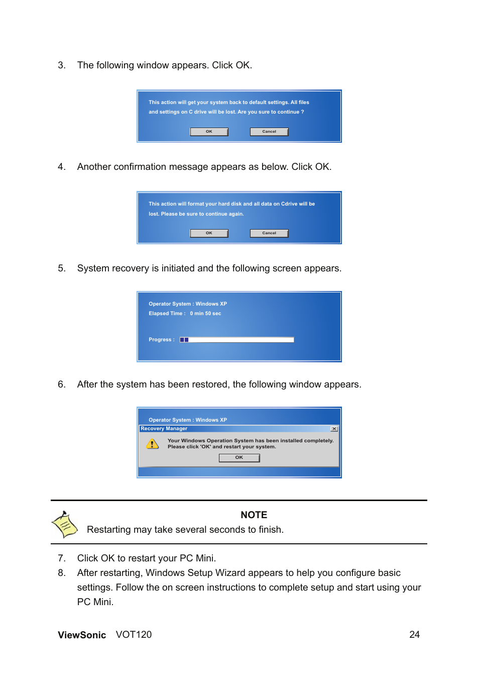 VIEWSONIC VOT120 PC Mini VS12869 User Manual | Page 32 / 38