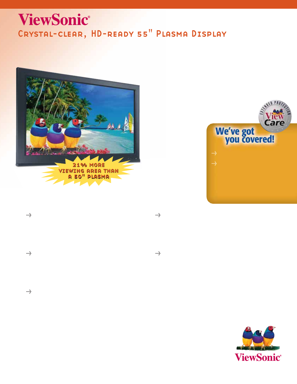 VIEWSONIC VPW5500 User Manual | 2 pages