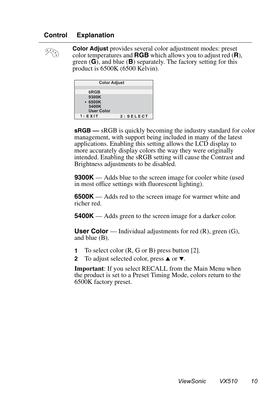 VIEWSONIC VX510 User Manual | Page 11 / 21