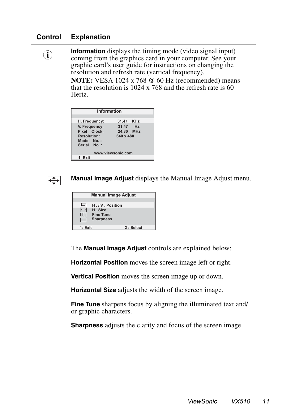 VIEWSONIC VX510 User Manual | Page 12 / 21