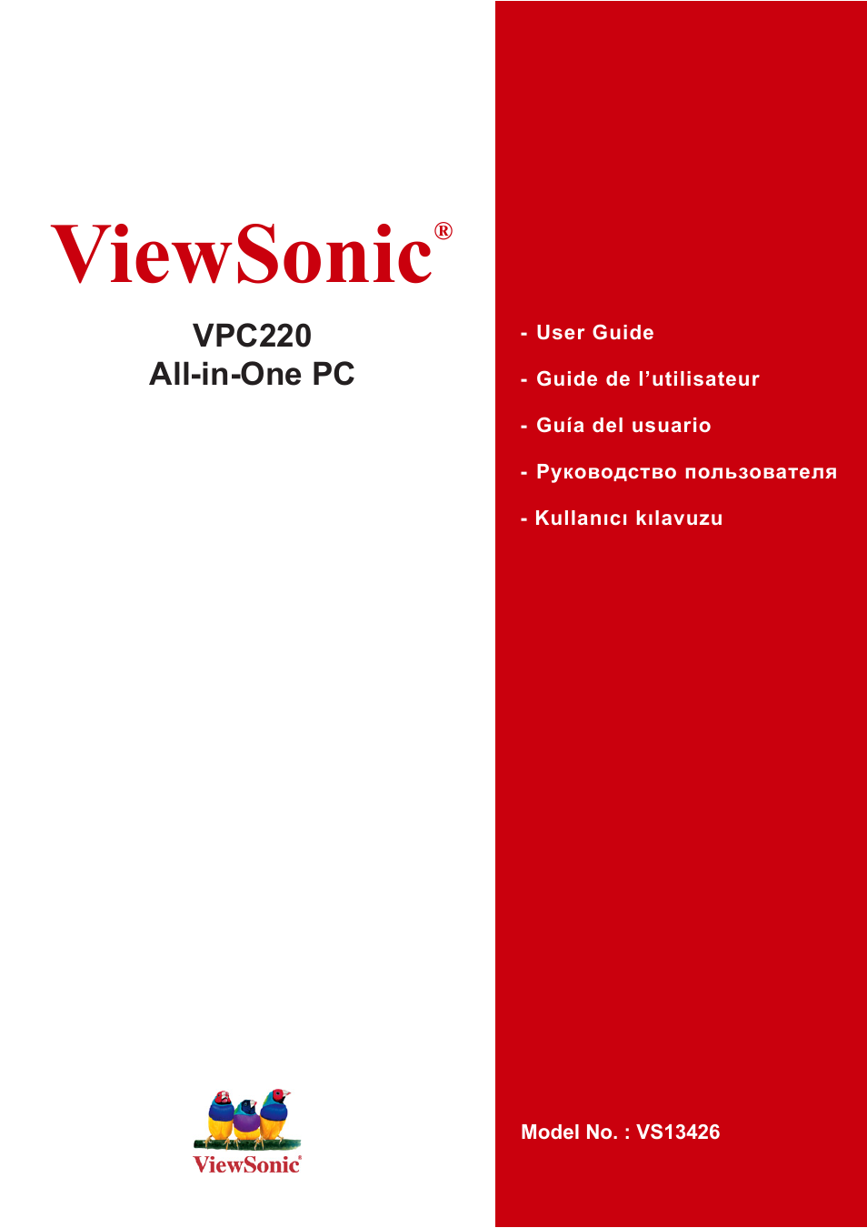 VIEWSONIC VS13426 User Manual | 59 pages