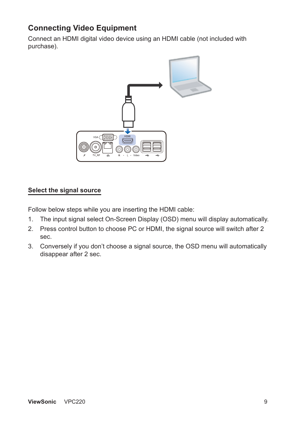 Connecting video equipment | VIEWSONIC VS13426 User Manual | Page 16 / 59