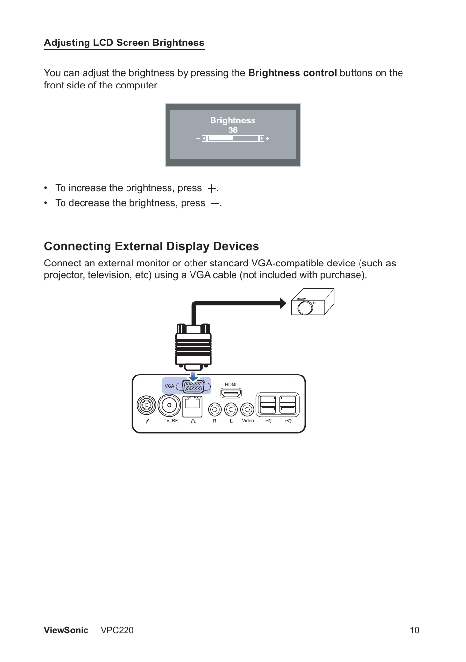 Connecting external display devices | VIEWSONIC VS13426 User Manual | Page 17 / 59