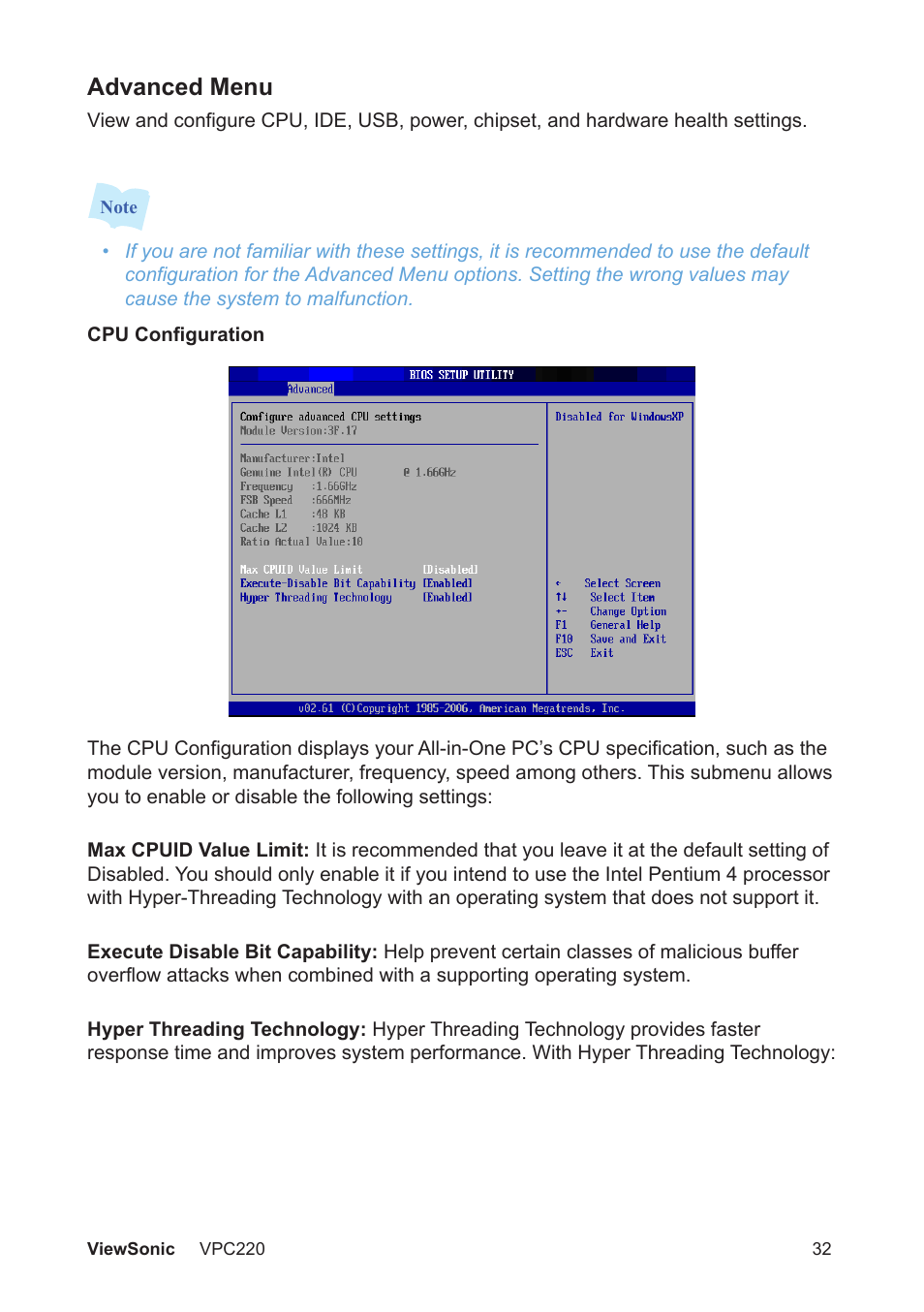 Advanced menu | VIEWSONIC VS13426 User Manual | Page 39 / 59