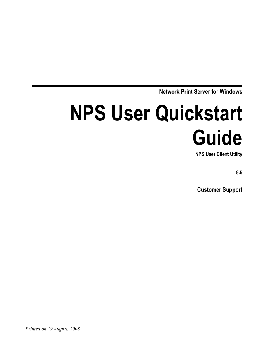 Windows Marketplace NPS 9.5 User Manual | 8 pages