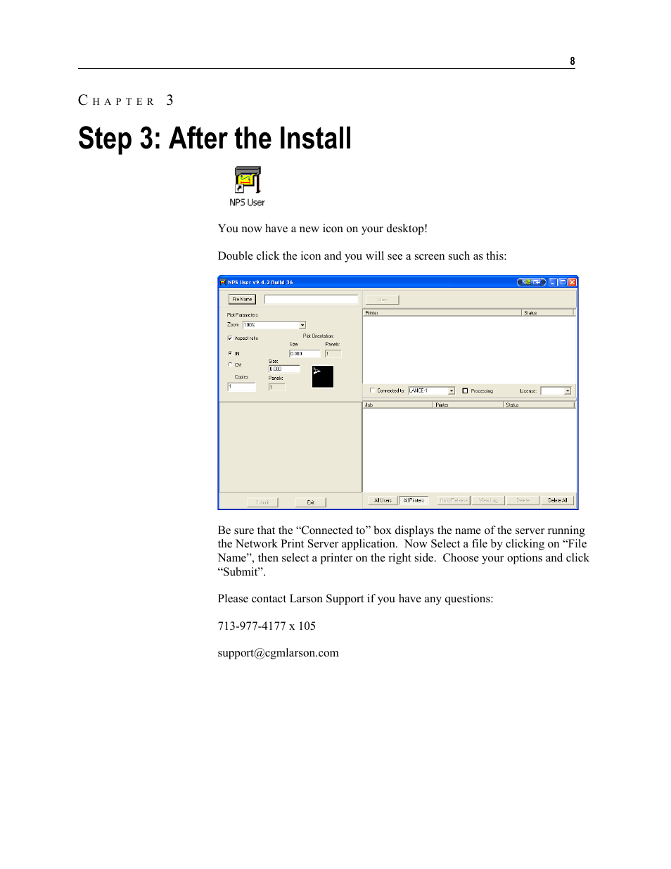 Step 3: after the install | Windows Marketplace NPS 9.5 User Manual | Page 8 / 8